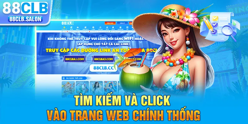 Tìm kiếm và click vào trang web chính thống